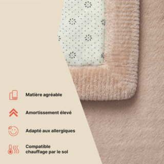 Tapis Enfant Fluffin Carré Beige