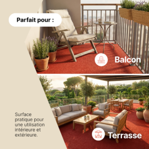 Gazon Synthétique Pemba Rouge 4mm