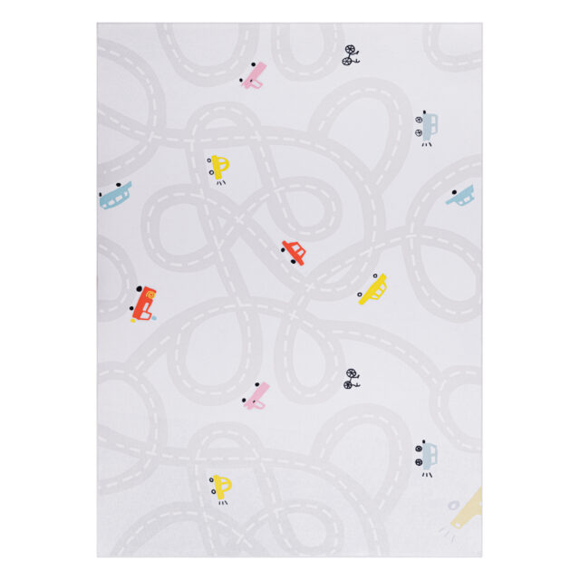 Tapis Enfant Snooki Routes Pastel Beige Antidérapant