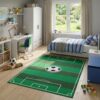 Tapis Enfant Snooki Terrain de Football Vert Antidérapant