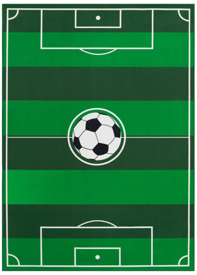 Tapis Enfant Snooki Terrain de Football Vert Antidérapant