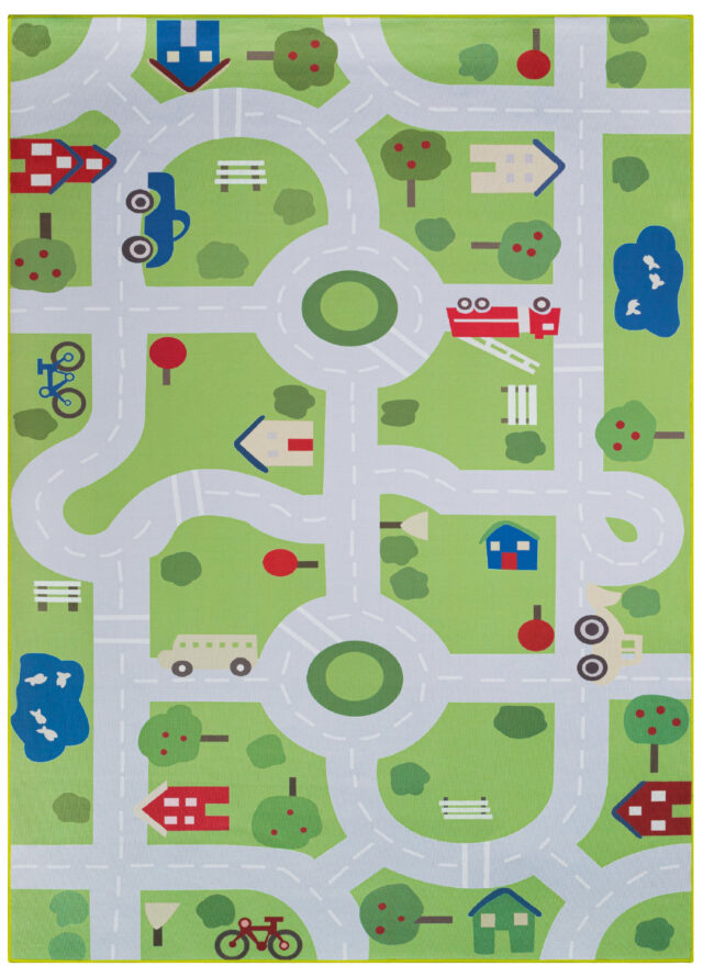 Tapis Enfant Snooki Ville Vert Antidérapant