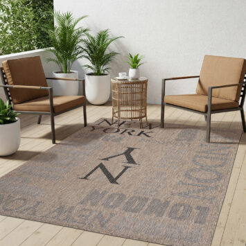 Tapis Melissa Marron Noir Villes Intérieur Extérieur