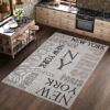 Tapis Melissa Gris Noir Villes Intérieur Extérieur