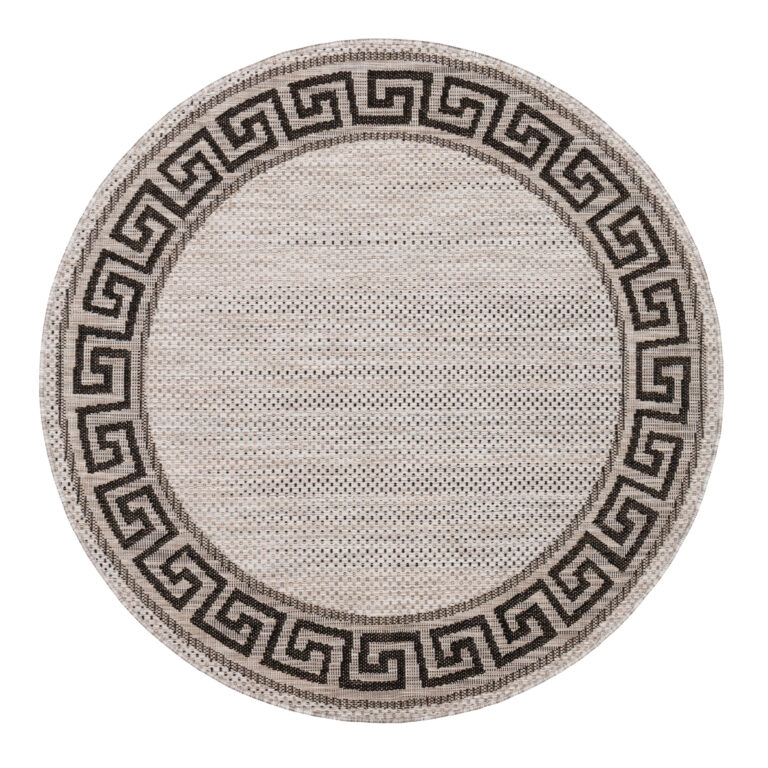 Tapis Melissa Rond Gris Noir ZigZag Intérieur Extérieur