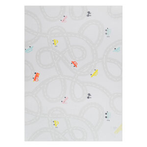 Tapis Enfant Snooki Routes Pastel Beige Antidérapant