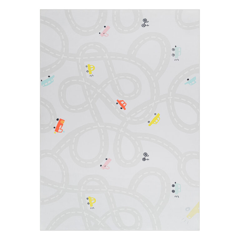 Tapis Enfant Snooki Routes Pastel Beige Antidérapant