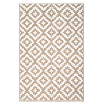 Tapis Ibiza Extérieur Réversible Imperméable Beige Blanc