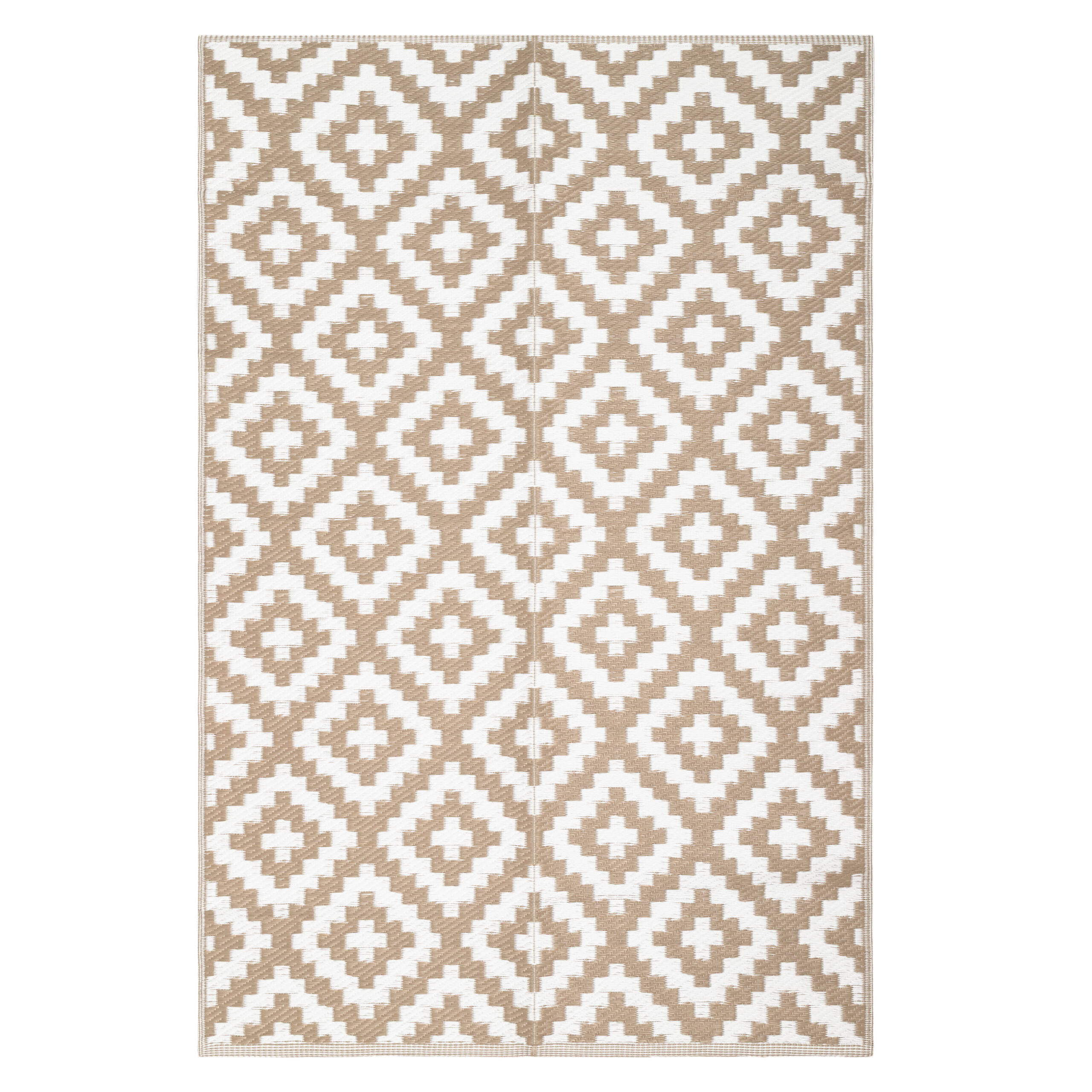 Tapis Ibiza Extérieur Réversible Imperméable Beige Blanc