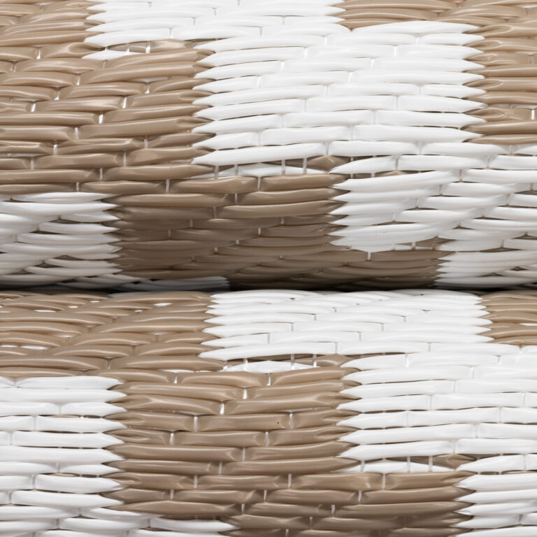 Tapis Ibiza Extérieur Réversible Imperméable Beige Blanc