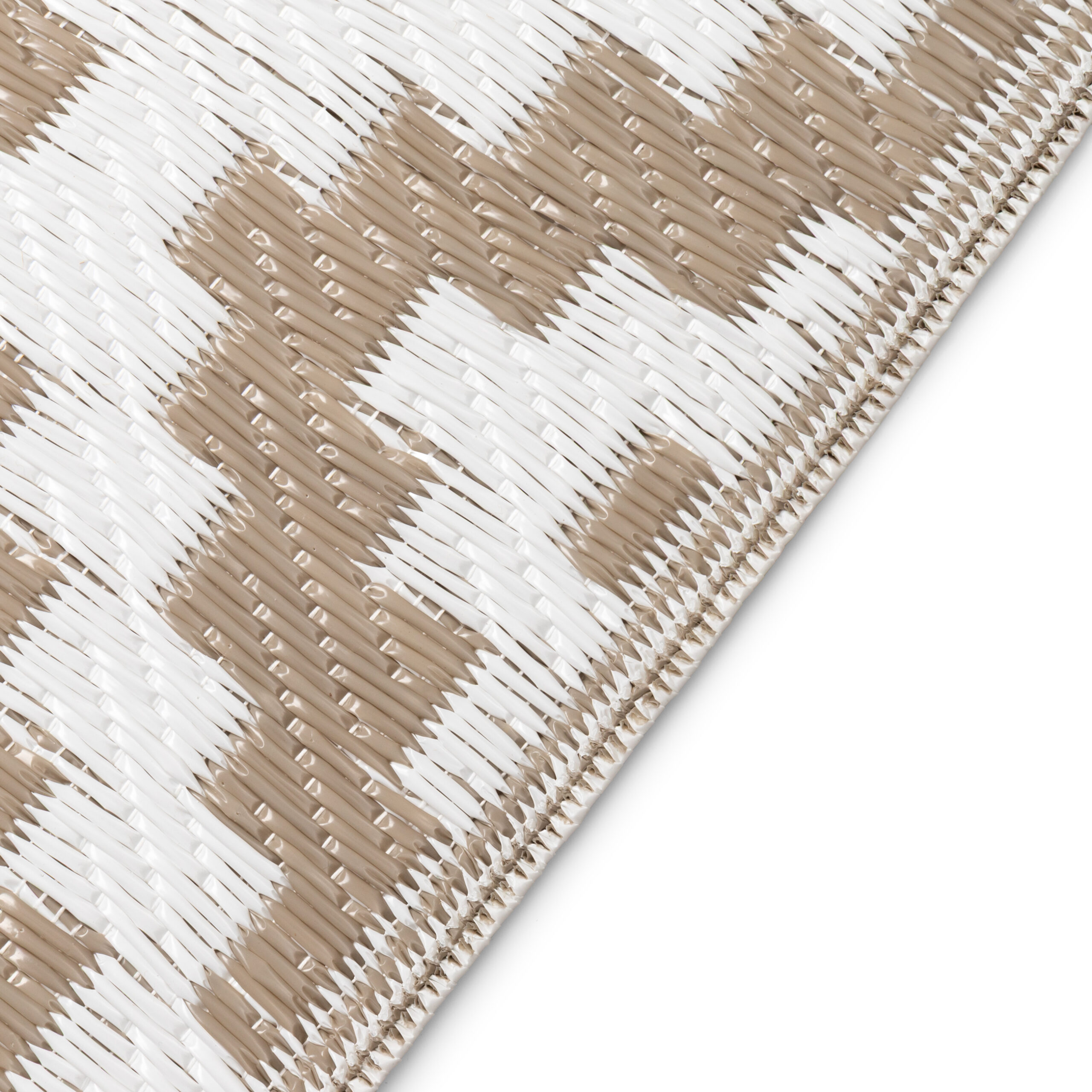 Tapis Ibiza Extérieur Réversible Imperméable Beige Blanc