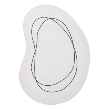 Tapis Wisp À Forme Irrégulière Blanc Lignes