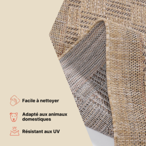 Tapis d'extérieur Yucana Beige Marron Carreaux