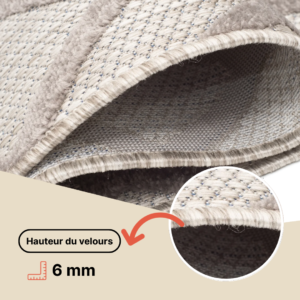 Tapis Extérieur Patio Gris Bleu Géométrique