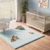Tapis Enfant Fluffin Carré Bleu