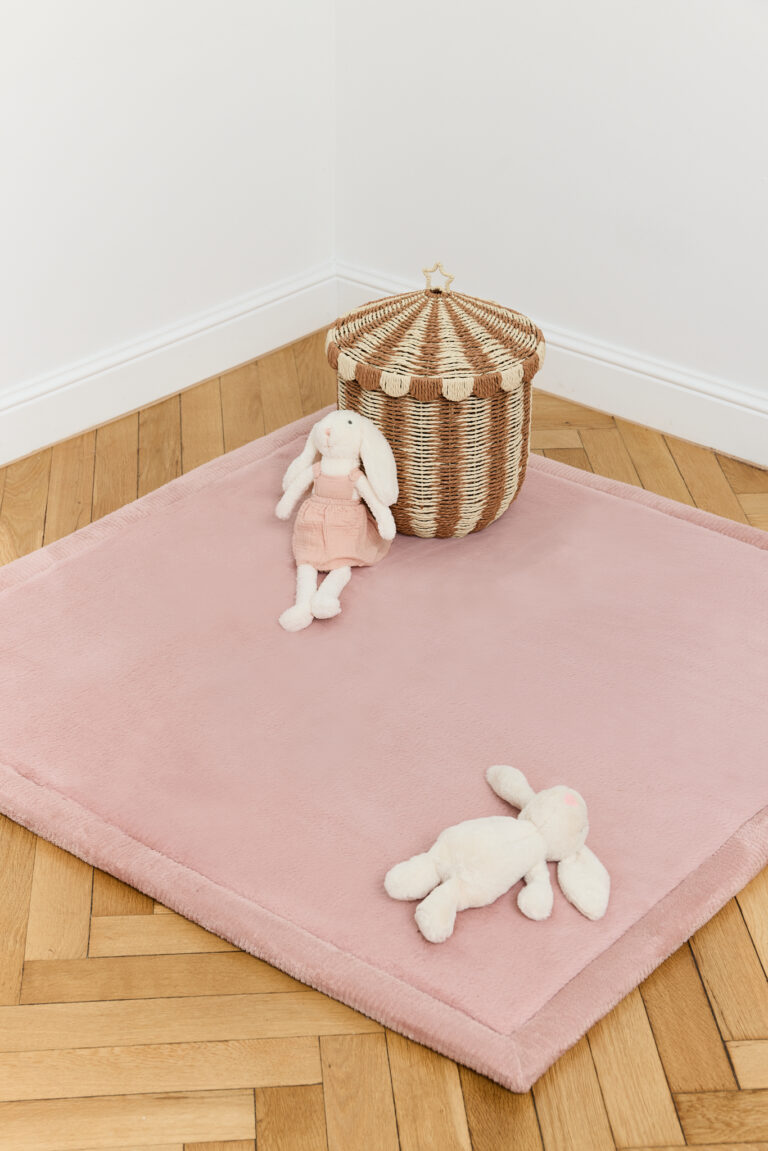 Tapis Enfant Fluffin Carré Rose