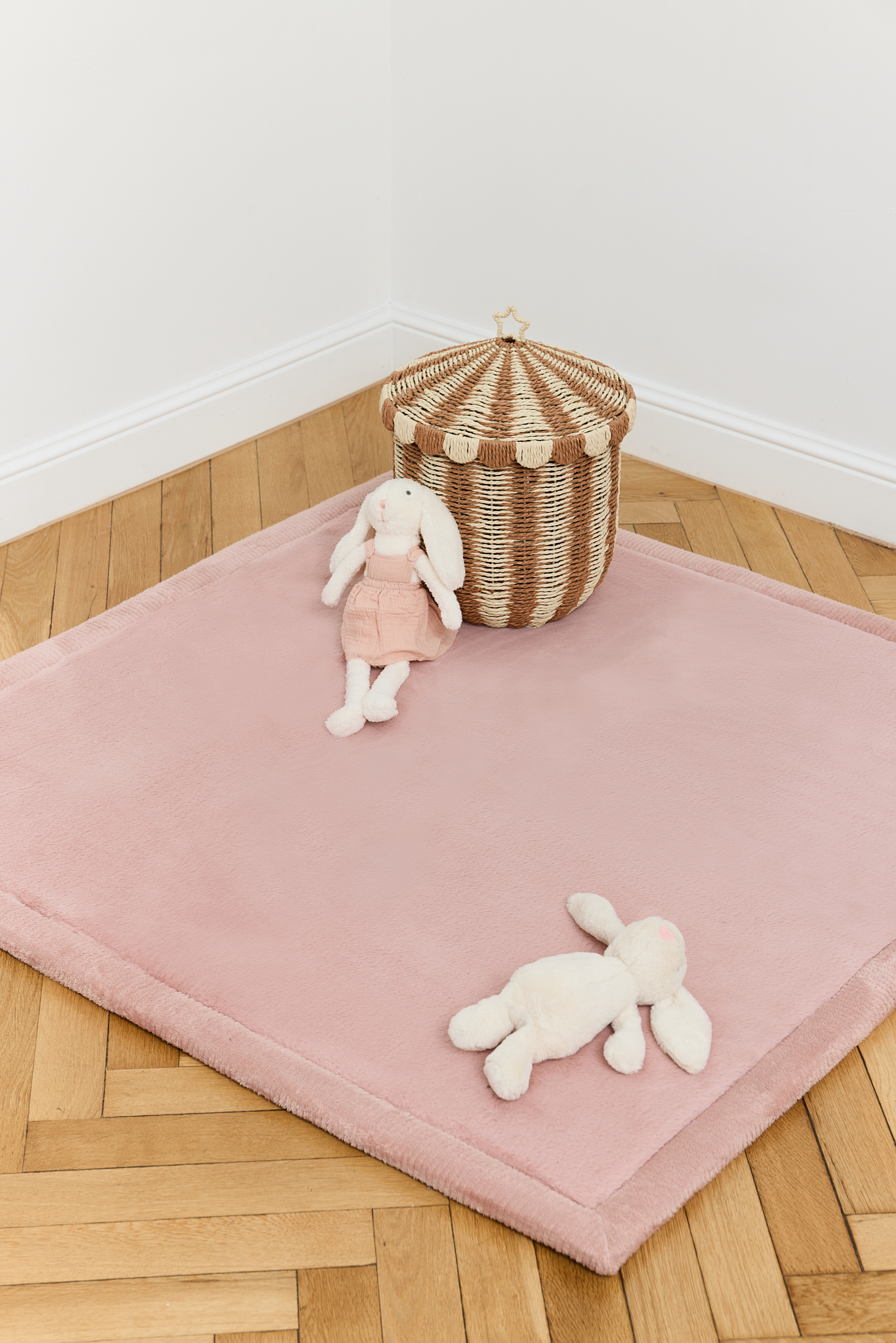 Tapis Enfant Fluffin Carré Rose