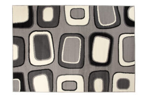 DREAM Tapis Moderne Géométrique Pierres Gris Clair Blanc Noir Fin