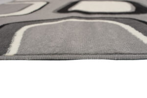 DREAM Tapis Moderne Géométrique Pierres Gris Clair Blanc Noir Fin