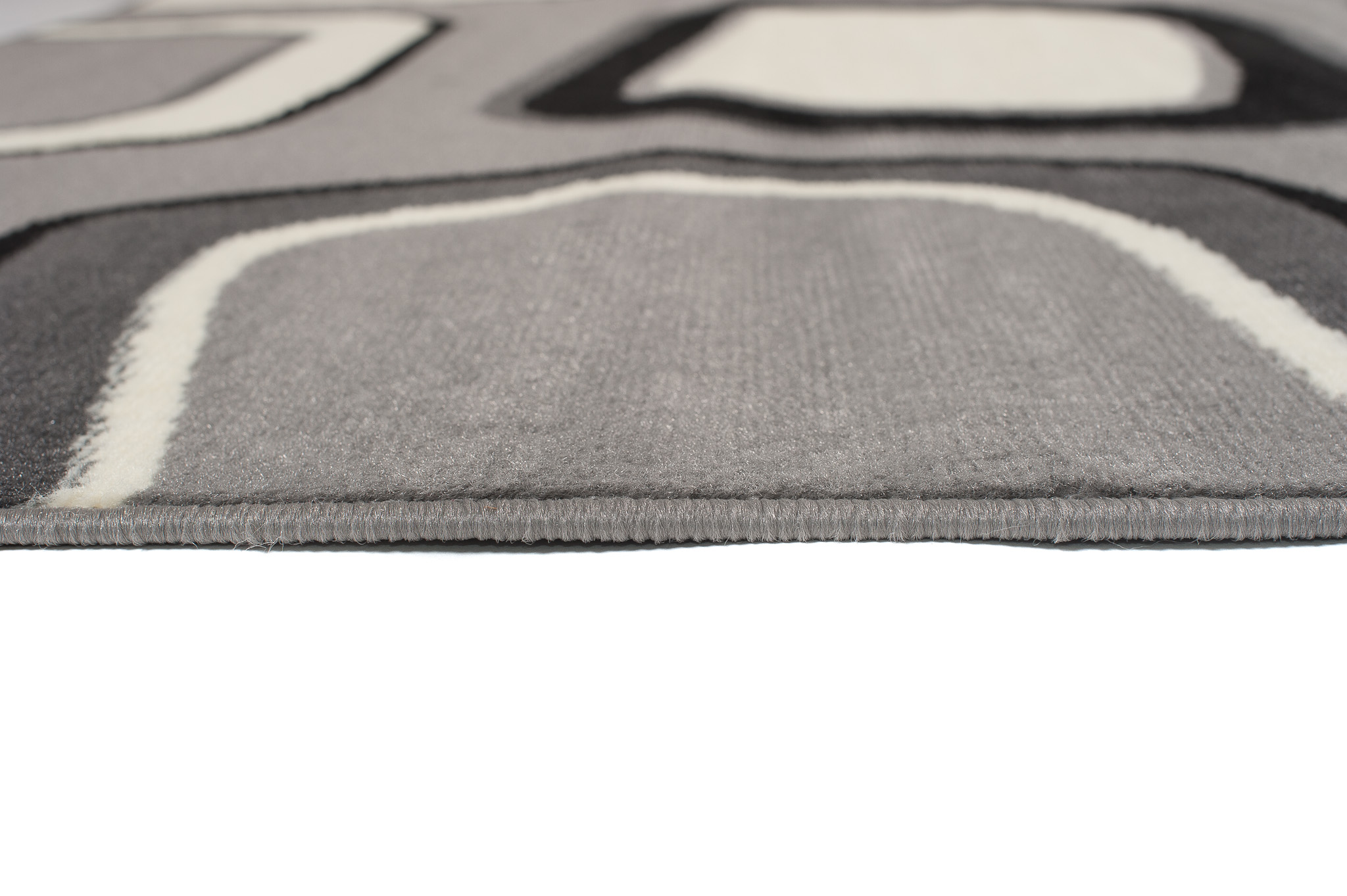 DREAM Tapis Moderne Géométrique Pierres Gris Clair Blanc Noir Fin