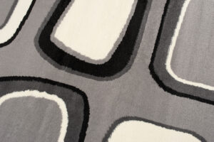 DREAM Tapis Moderne Géométrique Pierres Gris Clair Blanc Noir Fin