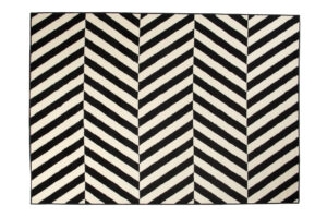 DREAM Tapis Moderne Optique Rayures Noir Blanc Fin