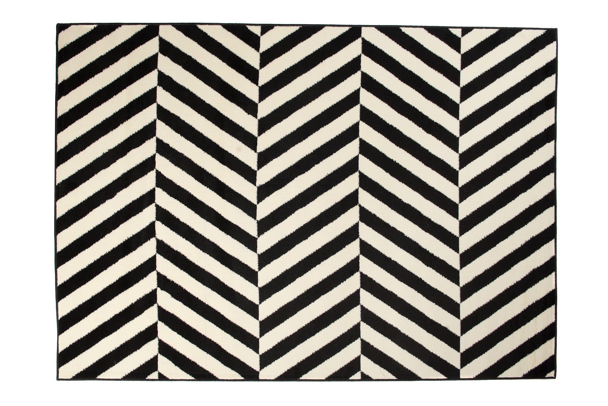DREAM Tapis Moderne Optique Rayures Noir Blanc Fin