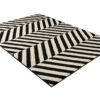 DREAM Tapis Moderne Optique Rayures Noir Blanc Fin