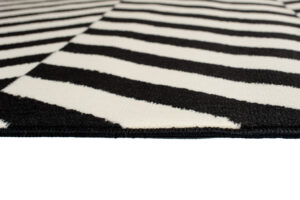 DREAM Tapis Moderne Optique Rayures Noir Blanc Fin