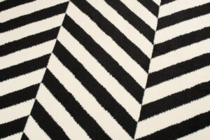DREAM Tapis Moderne Optique Rayures Noir Blanc Fin