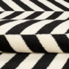 DREAM Tapis Moderne Optique Rayures Noir Blanc Fin