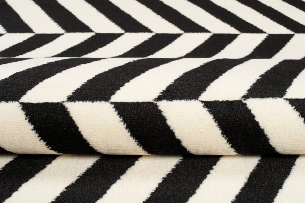 DREAM Tapis Moderne Optique Rayures Noir Blanc Fin