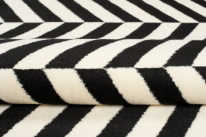 DREAM Tapis Moderne Optique Rayures Noir Blanc Fin