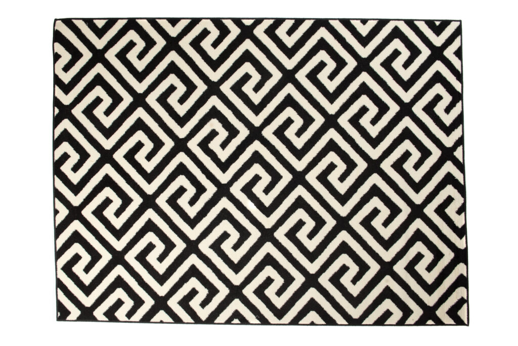 DREAM Tapis Moderne Optique Géométrique Noir Blanc Fin