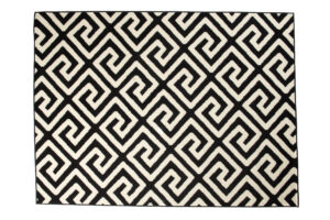 DREAM Tapis Moderne Optique Géométrique Noir Blanc Fin