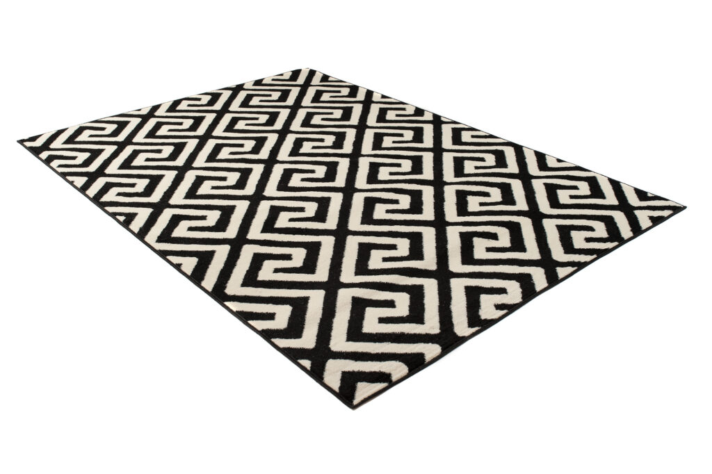 DREAM Tapis Moderne Optique Géométrique Noir Blanc Fin