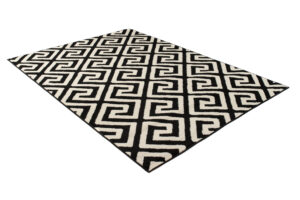 DREAM Tapis Moderne Optique Géométrique Noir Blanc Fin