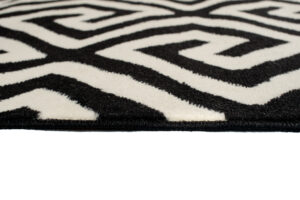 DREAM Tapis Moderne Optique Géométrique Noir Blanc Fin