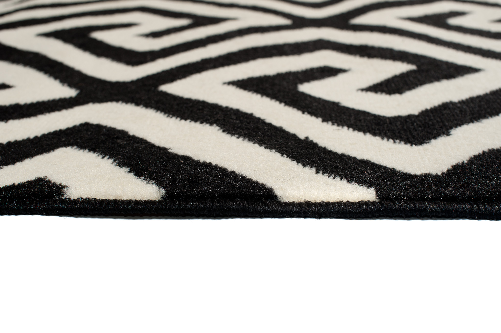 DREAM Tapis Moderne Optique Géométrique Noir Blanc Fin