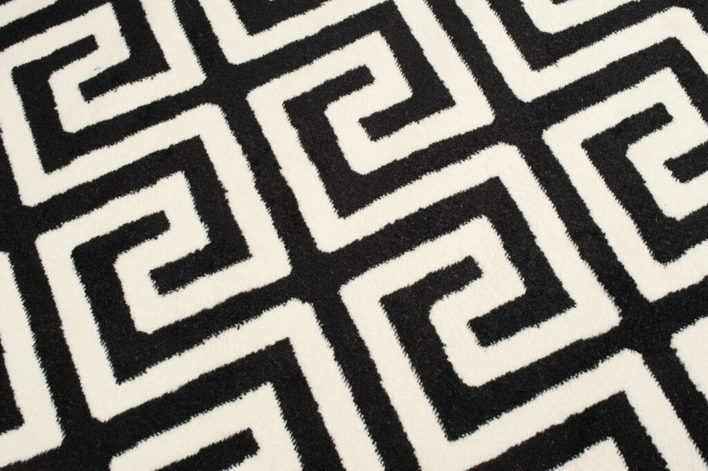DREAM Tapis Moderne Optique Géométrique Noir Blanc Fin