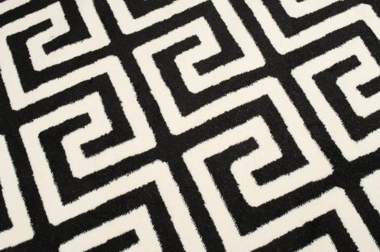 DREAM Tapis Moderne Optique Géométrique Noir Blanc Fin
