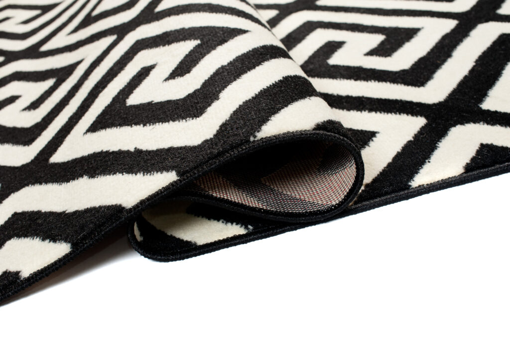 DREAM Tapis Moderne Optique Géométrique Noir Blanc Fin