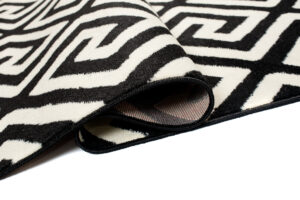 DREAM Tapis Moderne Optique Géométrique Noir Blanc Fin