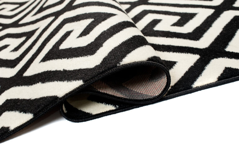 DREAM Tapis Moderne Optique Géométrique Noir Blanc Fin