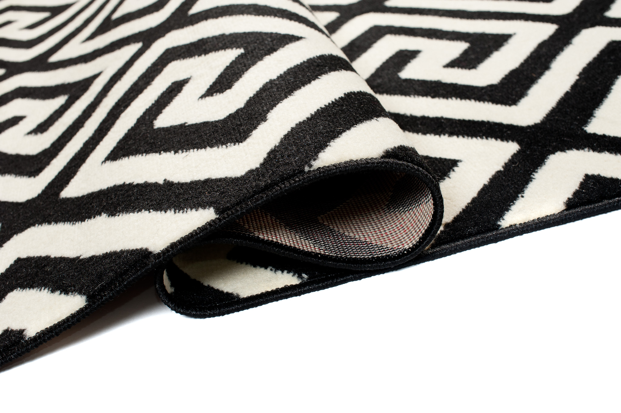 DREAM Tapis Moderne Optique Géométrique Noir Blanc Fin