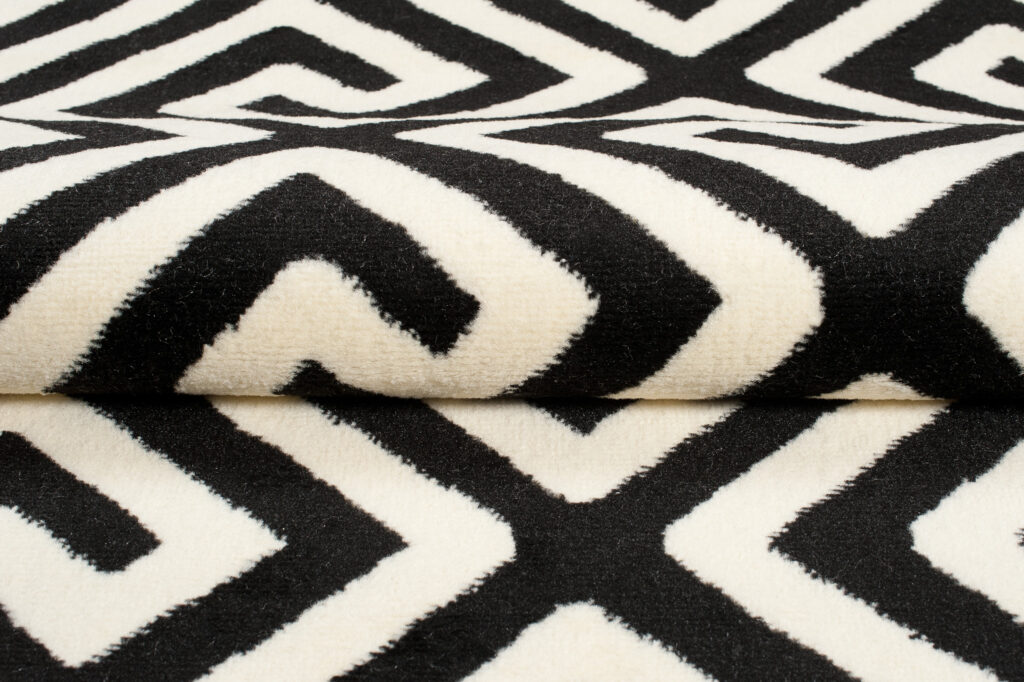 DREAM Tapis Moderne Optique Géométrique Noir Blanc Fin
