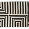 DREAM Tapis Moderne Optique Rayures Géométrique Noir Blanc Fin