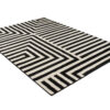 DREAM Tapis Moderne Optique Rayures Géométrique Noir Blanc Fin