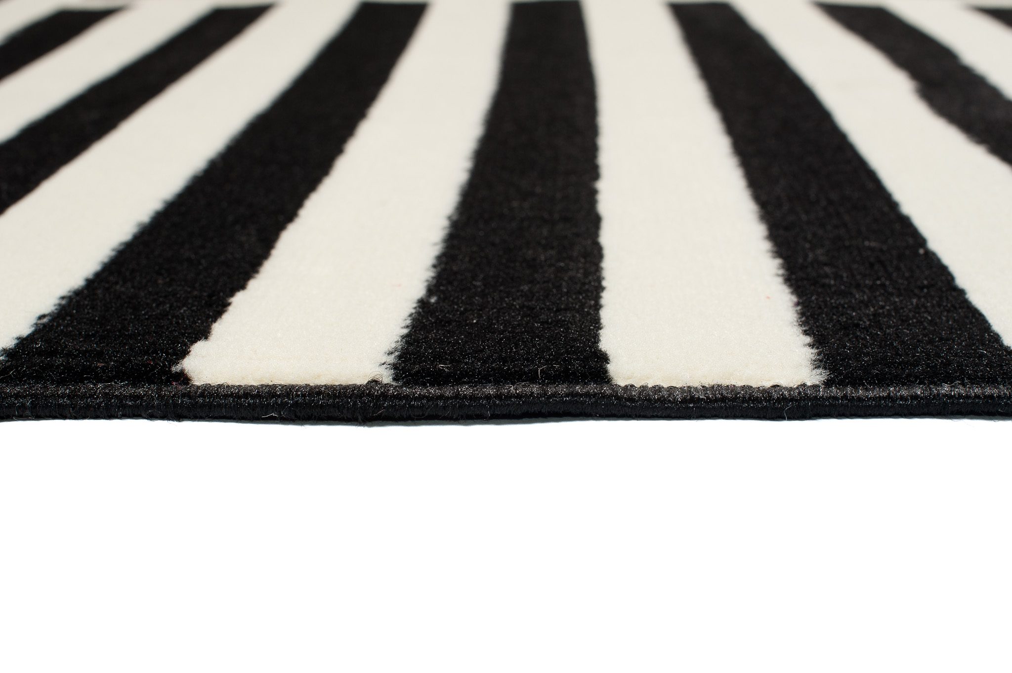 DREAM Tapis Moderne Optique Rayures Géométrique Noir Blanc Fin
