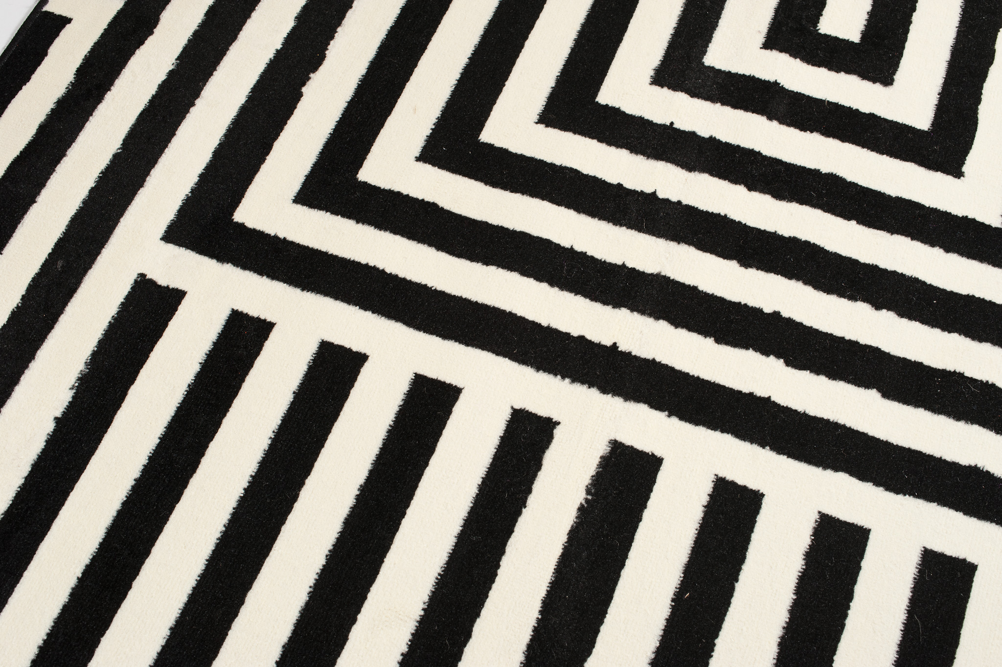 DREAM Tapis Moderne Optique Rayures Géométrique Noir Blanc Fin